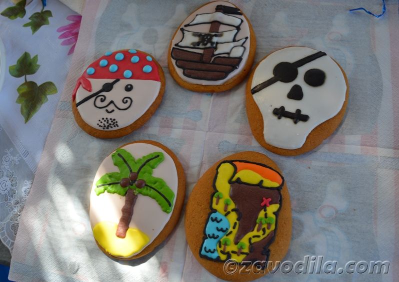пиратская вечеринка, тематическое печенье